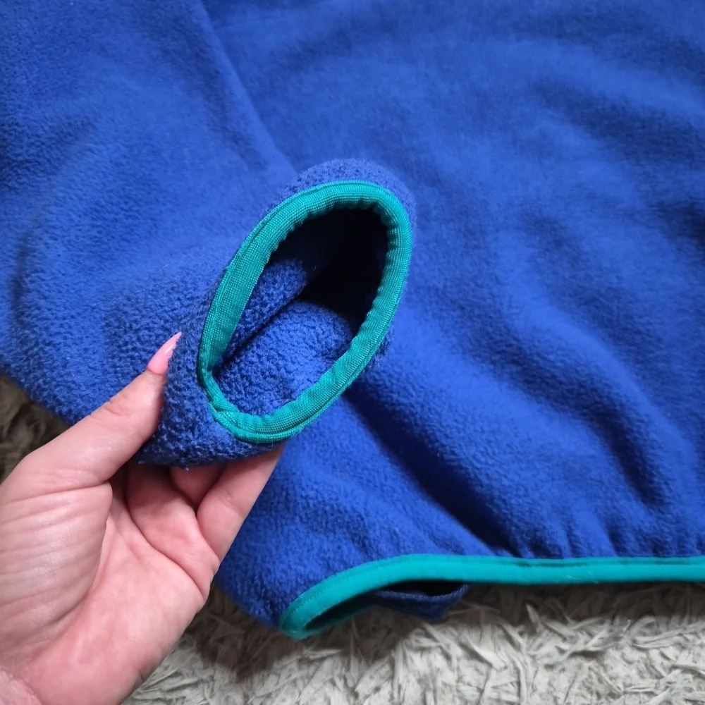 Mens Vintage LL Bean Fleece Pullover Sweater Size Large Tall LT TL Blue Preppy ✨ - Picture 11 of 11